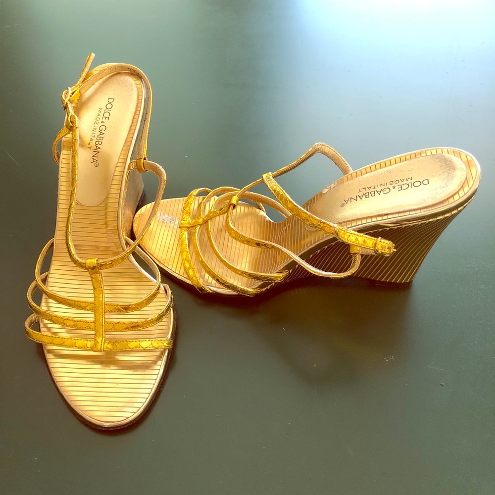 Metallic Gold Dolce and Gabbana wedges